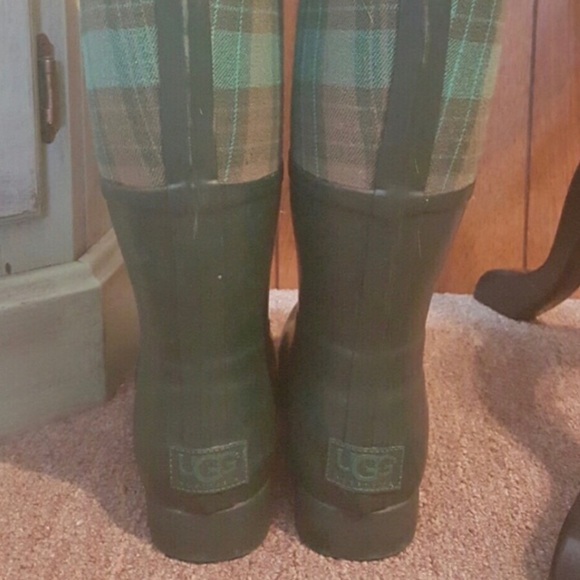 UGG Green Plaid Rainboots - Picture 2 of 2